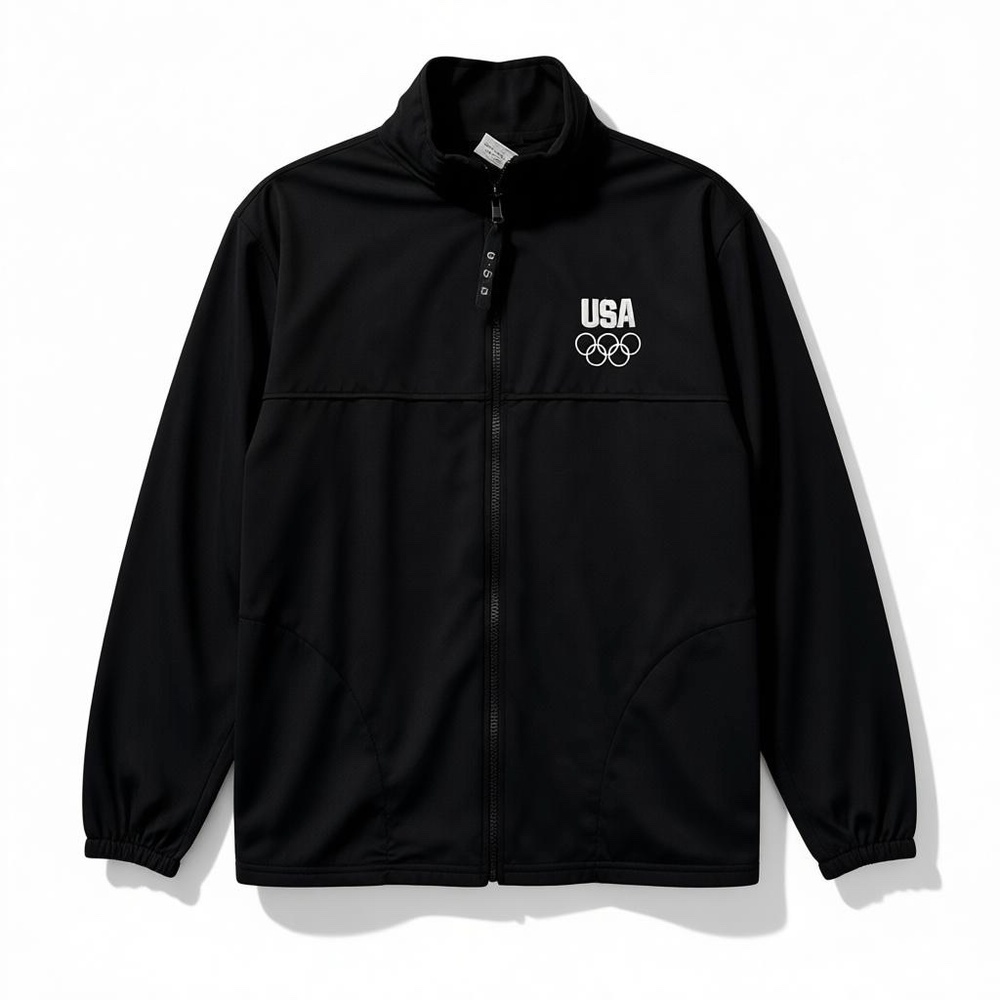Vintage USA Olympic Committee USOC Team Track Jacket M Black Retro 1996 Atlanta